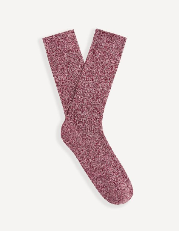 Chaussettes hautes moulinées en coton mélangé