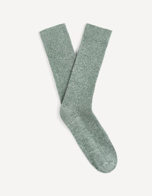 Chaussettes hautes moulinées en coton mélangé