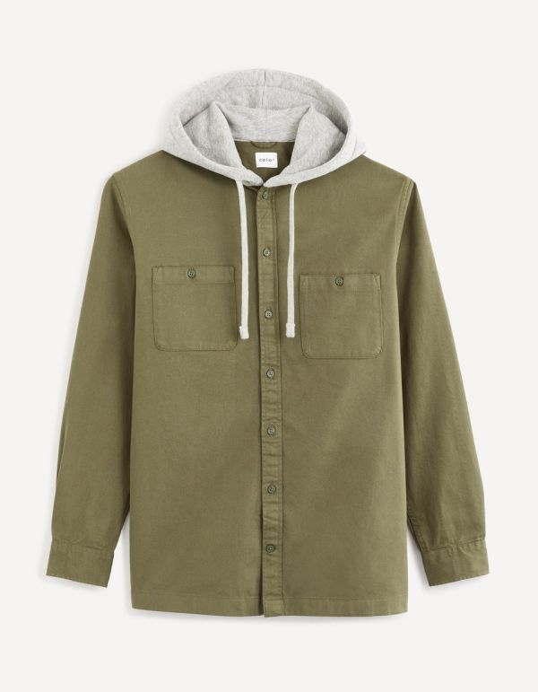 Chemise 100% coton à capuche molleton
