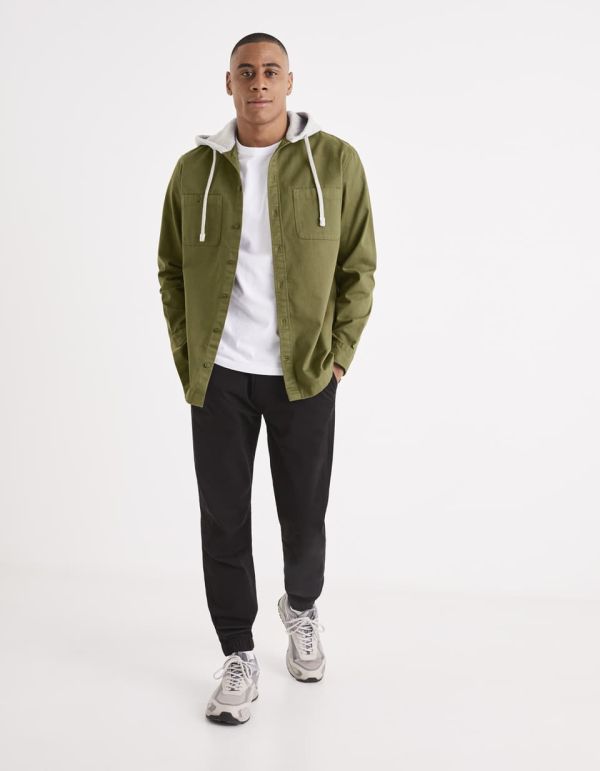 Chemise 100% coton à capuche molleton