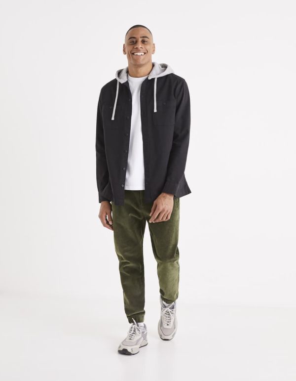 Chemise 100% coton à capuche molleton