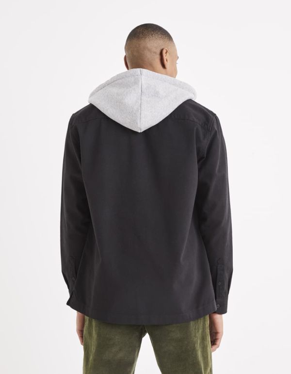 Chemise 100% coton à capuche molleton