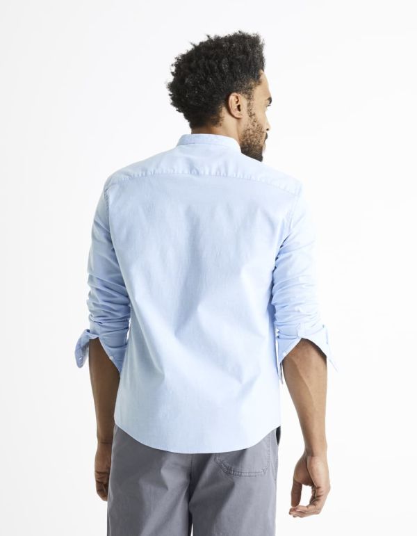 Chemise col mao en coton mélangé