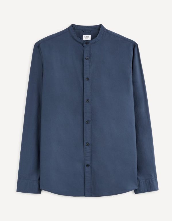 Chemise col mao regular 100% coton