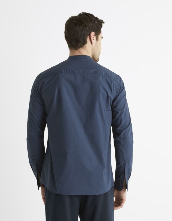 Chemise col mao regular 100% coton