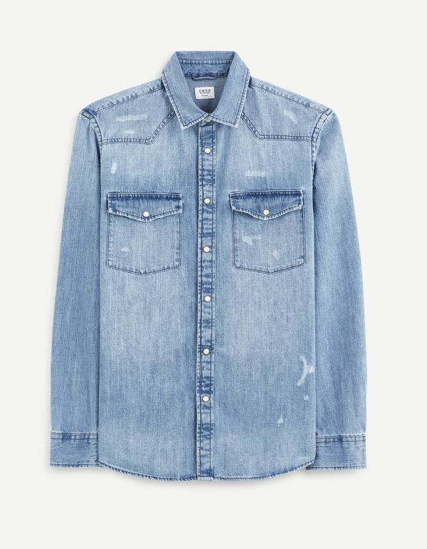 Chemise denim regular 100% coton