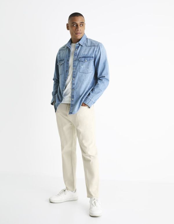 Chemise denim regular 100% coton