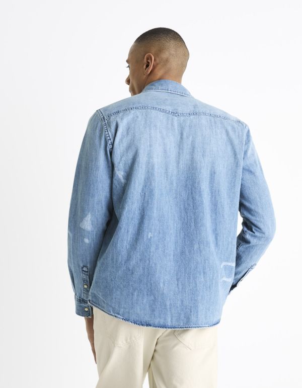 Chemise denim regular 100% coton