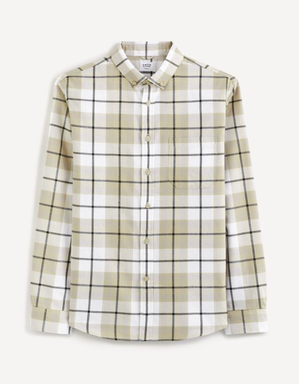 Chemise modern fit à carreaux 100% coton