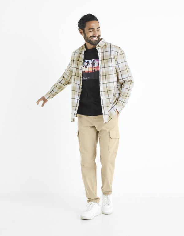 Chemise modern fit à carreaux 100% coton