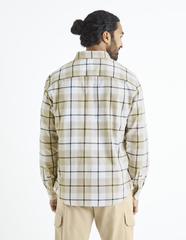 Chemise modern fit à carreaux 100% coton