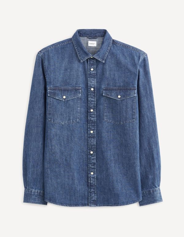 Chemise modern fit en jean 100% coton