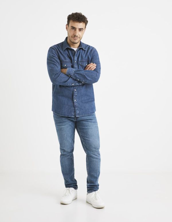 Chemise modern fit en jean 100% coton