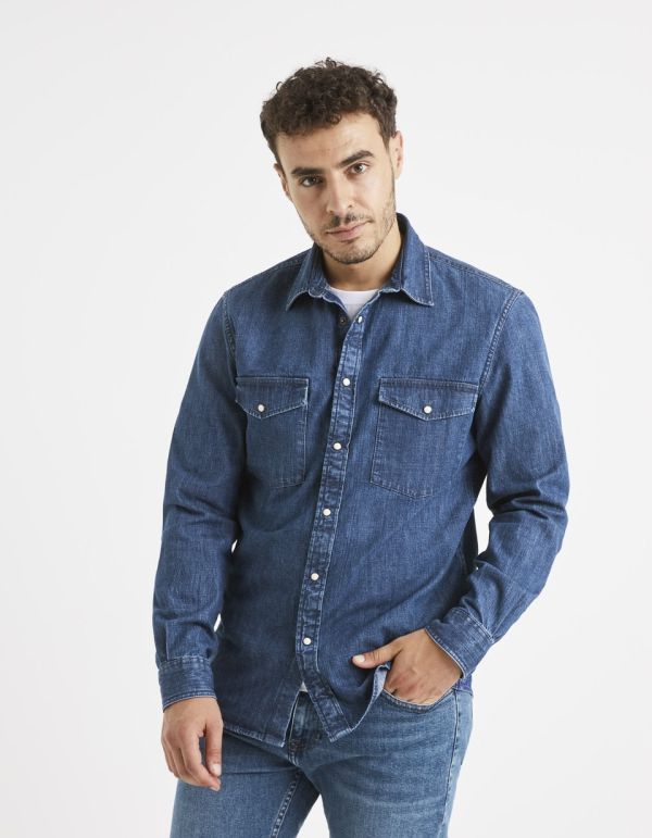 Chemise modern fit en jean 100% coton