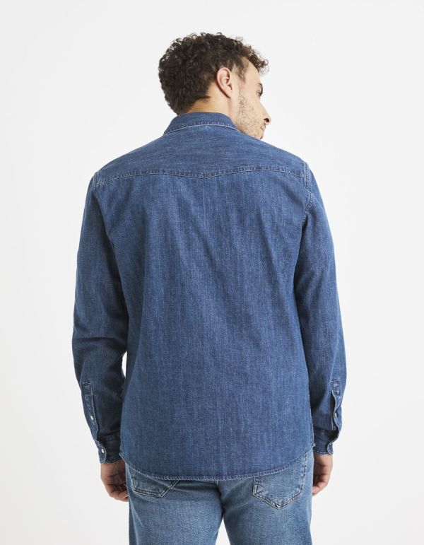 Chemise modern fit en jean 100% coton