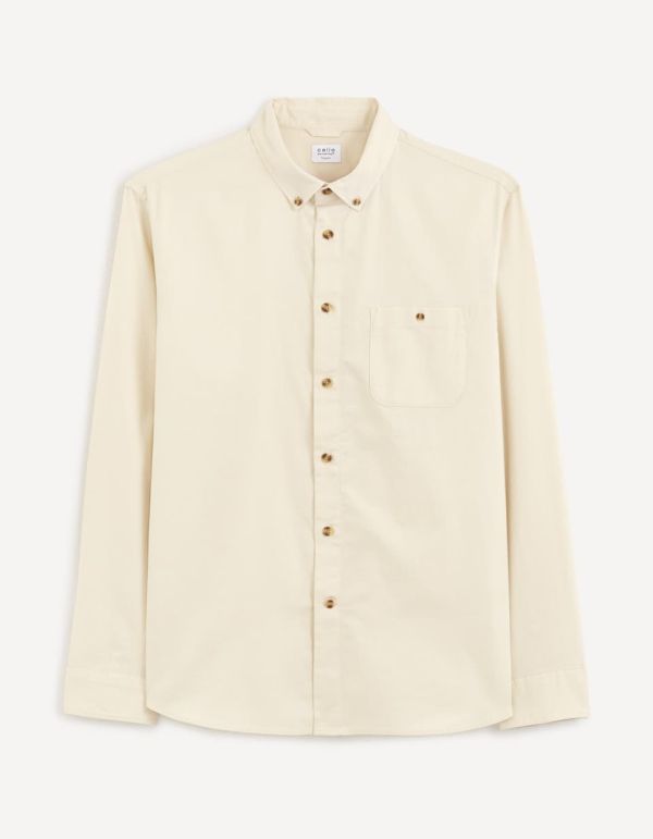 Chemise regular 100% coton - beige