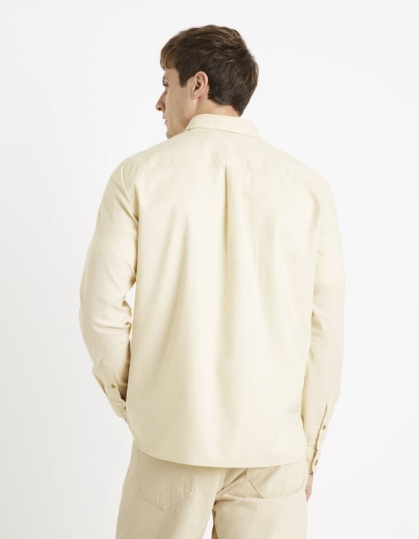 Chemise regular 100% coton - beige