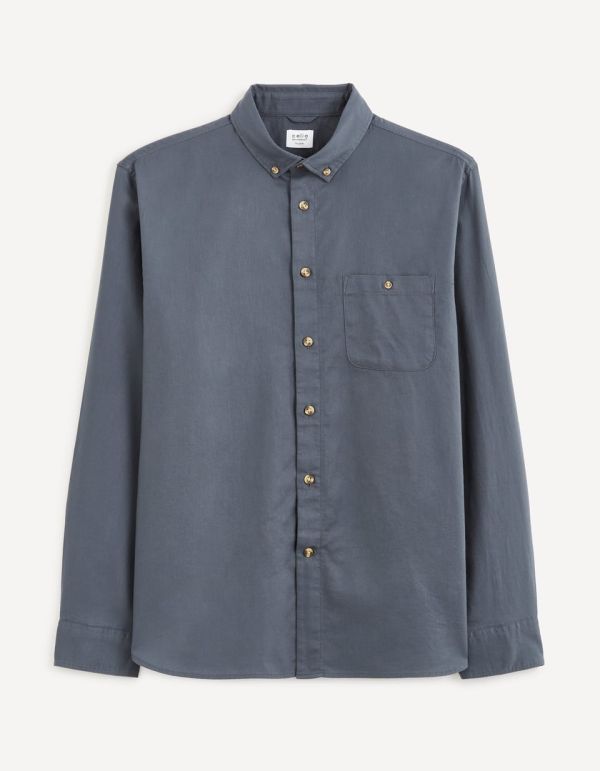 Chemise regular 100% coton - bleu