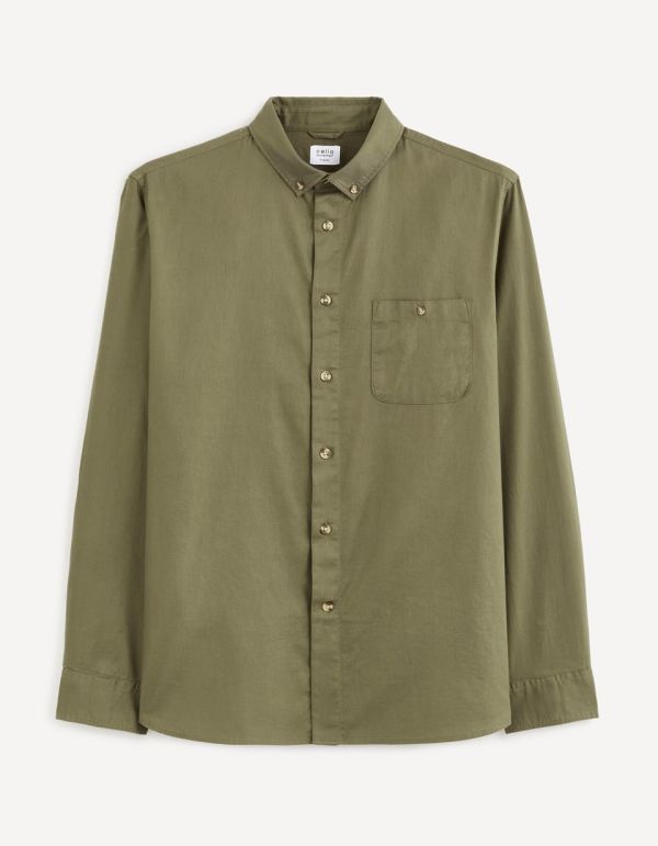 Chemise regular 100% coton - kaki
