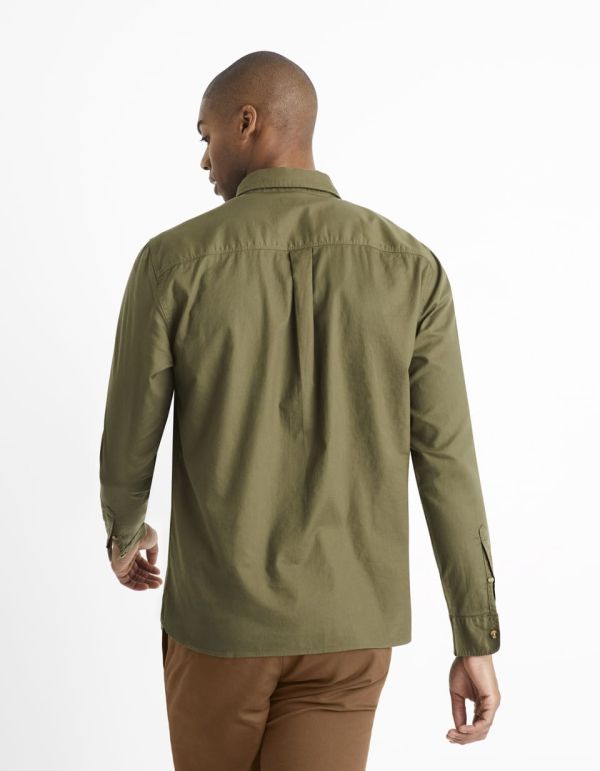 Chemise regular 100% coton - kaki