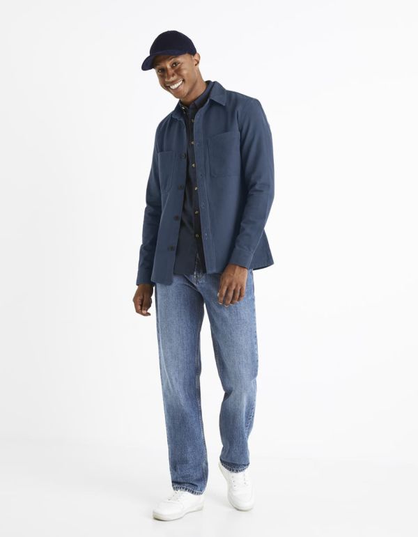 Chemise regular 100% coton - marine