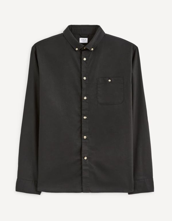 Chemise regular 100% coton - noir