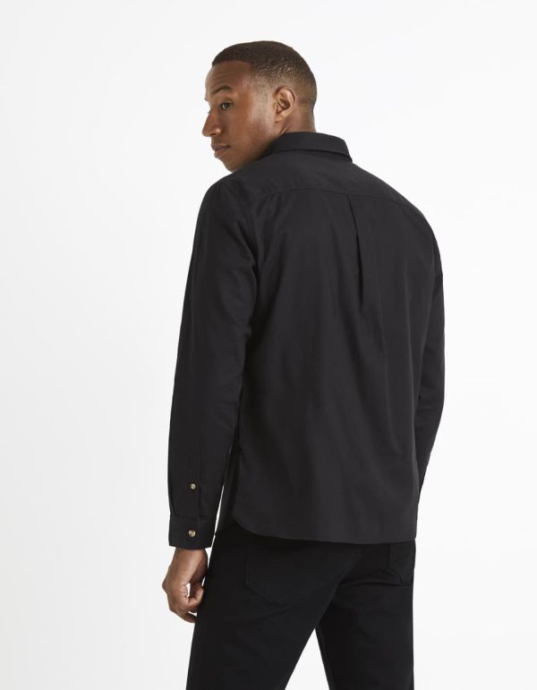 Chemise regular 100% coton - noir