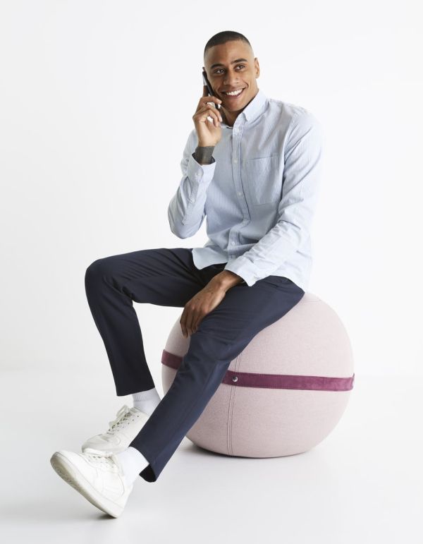 Chemise regular col boutonné coton mélangé