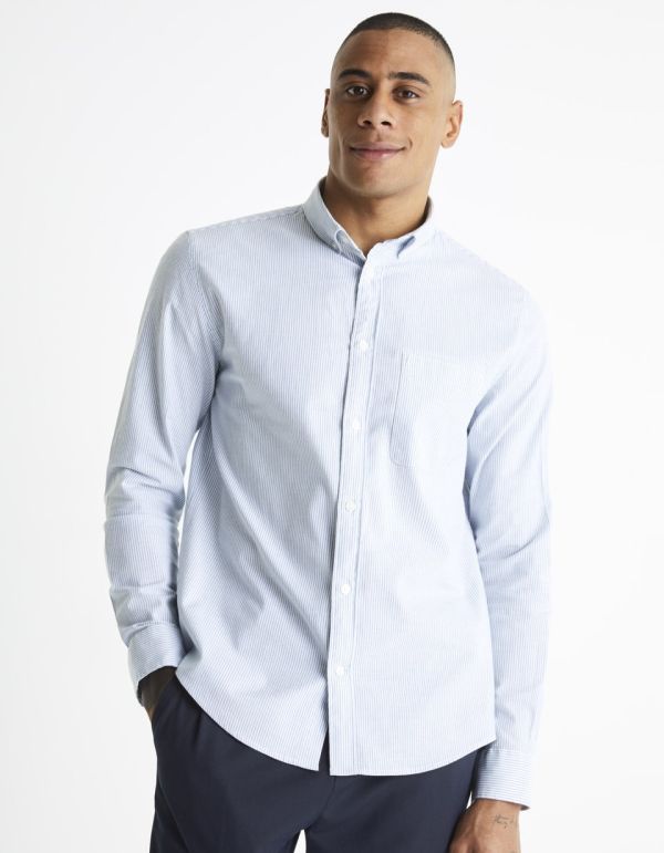 Chemise regular col boutonné coton mélangé