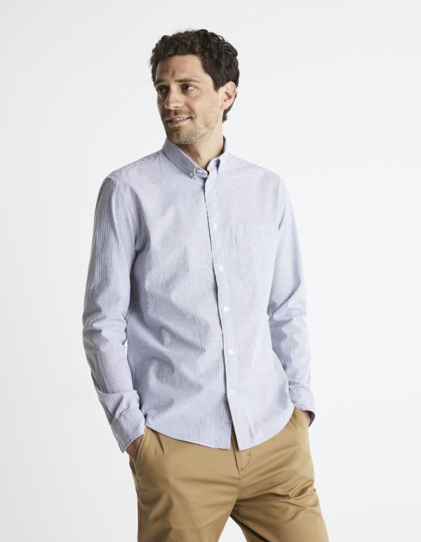 Chemise regular col boutonné coton mélangé