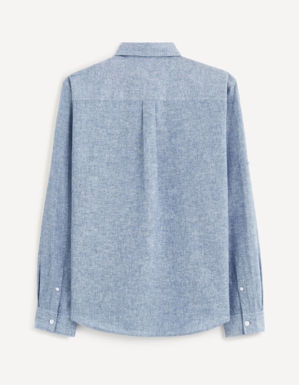 Chemise regular en lin et coton