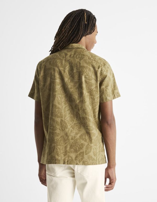 Chemise regular en lin et coton