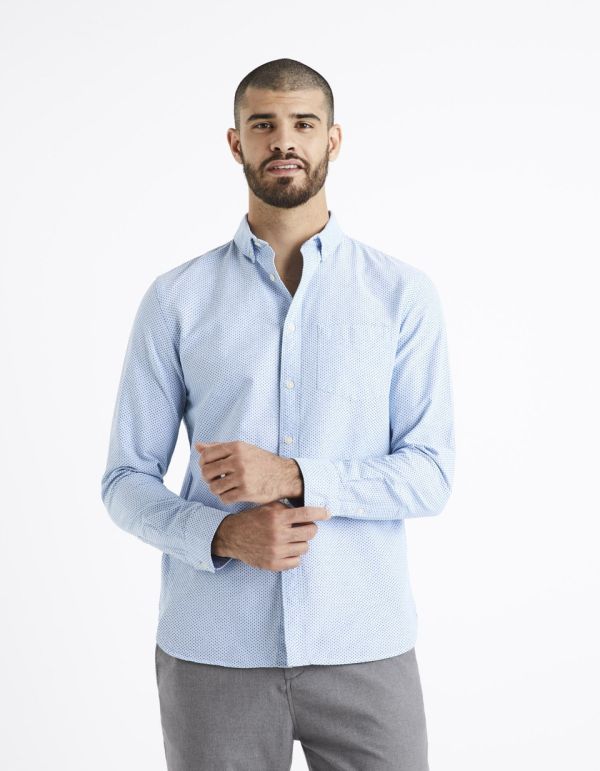 Chemise regular oxford 100% coton - bleu clair