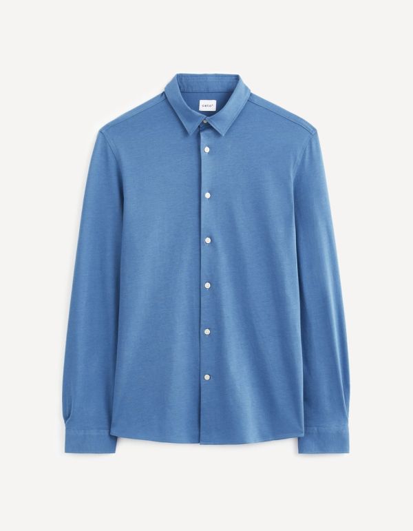 Chemise slim 100% coton maille piquée