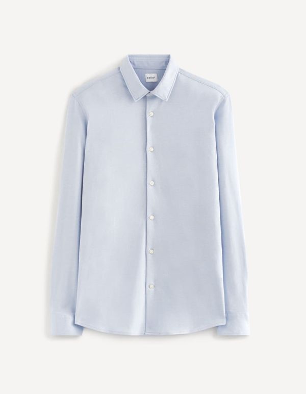 Chemise slim 100% coton maille piquée