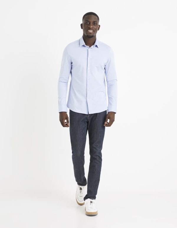 Chemise slim 100% coton maille piquée