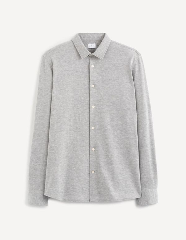 Chemise slim 100% coton maille piquée