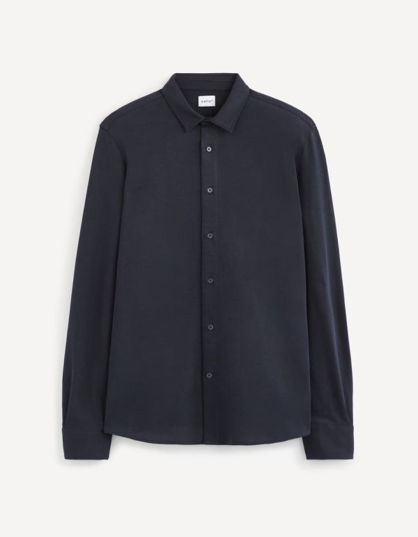 Chemise slim 100% coton maille piquée