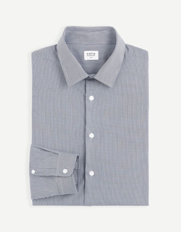 Chemise slim coton mélangé