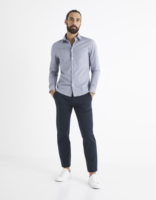 Chemise slim coton mélangé