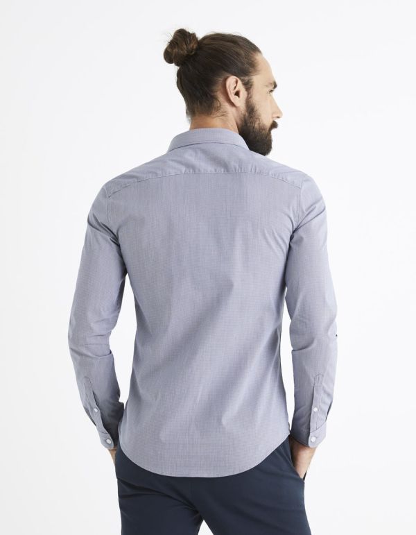 Chemise slim coton mélangé