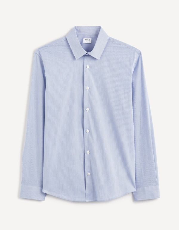 Chemise slim coton stretch - bleu