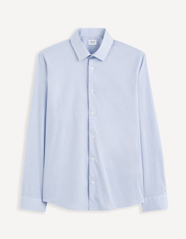 Chemise slim coton stretch - bleu