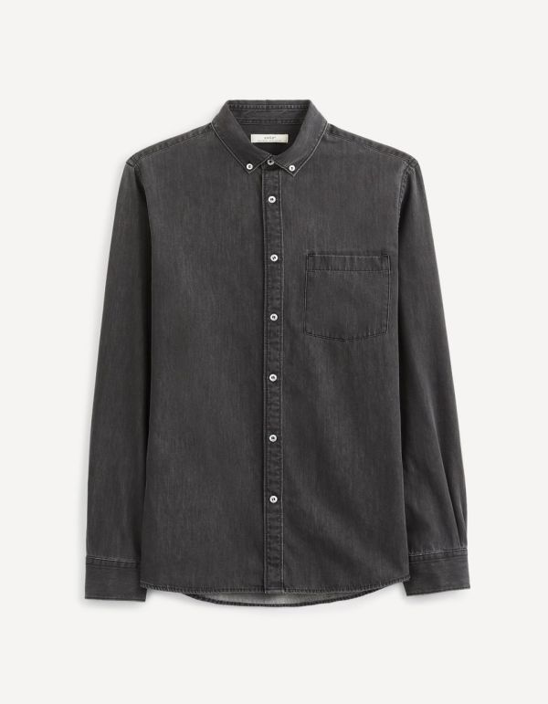 Chemise slim en jean 100% coton