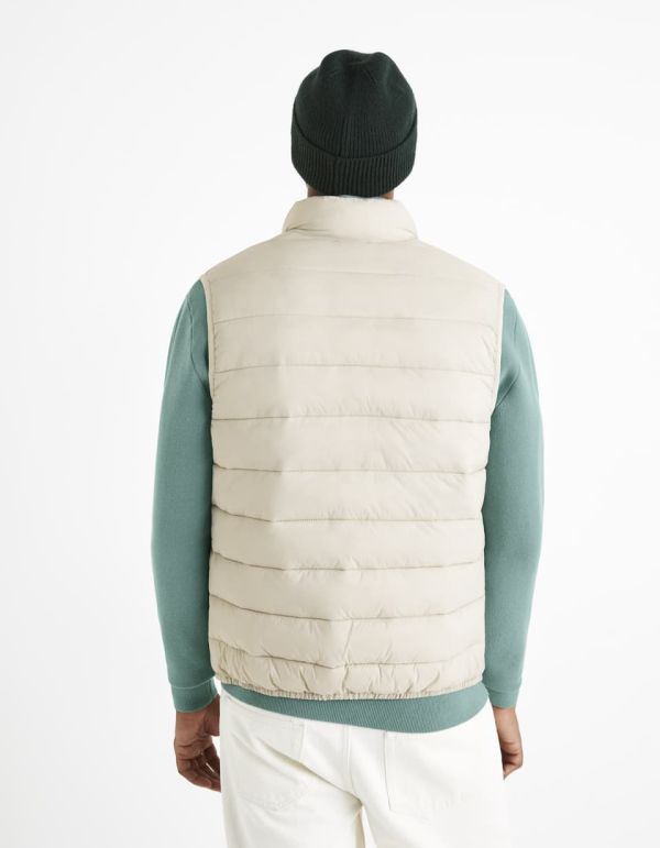 Doudoune light sans manches déperlante - ecru