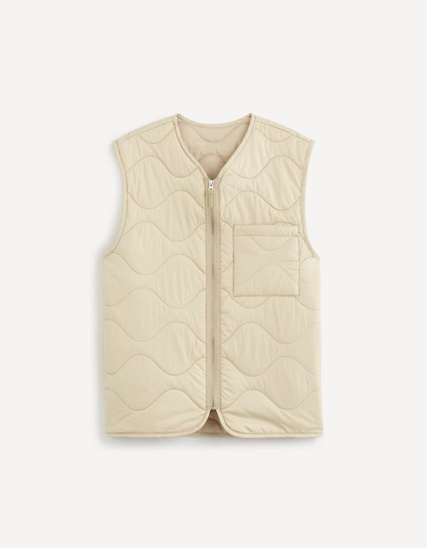 Doudoune sans manche sous couche - beige