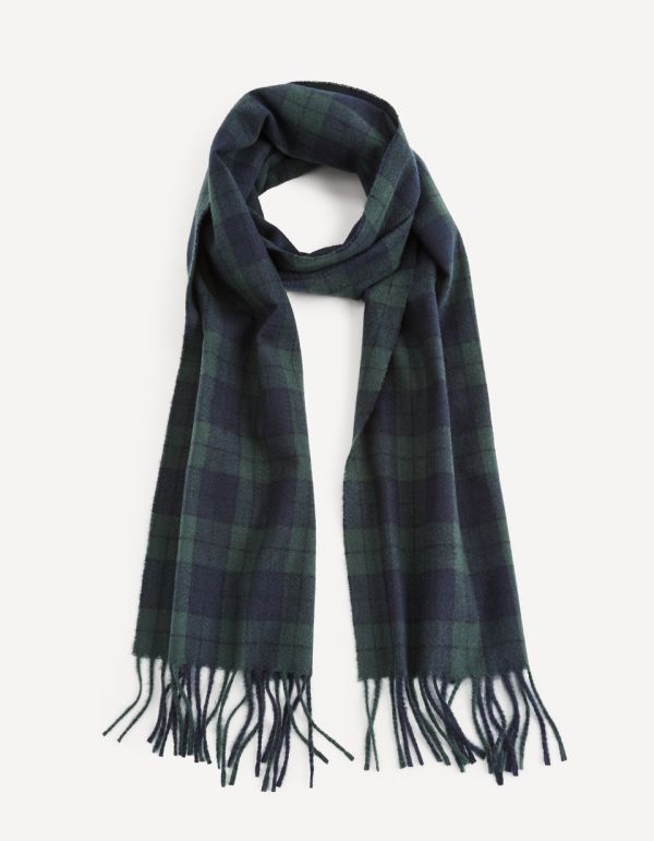 Echarpe à carreaux - vert