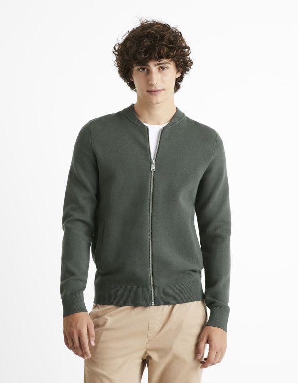 Gilet col teddy - bleu gris