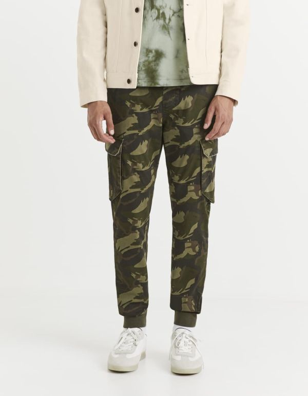 Pantalon cargo coton mélangé