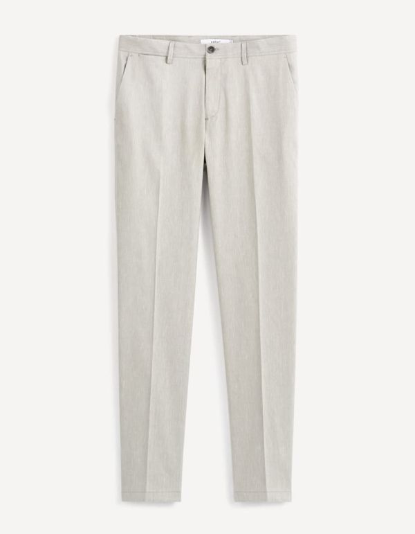 Pantalon lin mélangé cropped